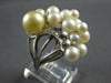 EXTRA LARGE DIAMOND & WHITE & GOLDEN SOUTH SEA PEARL 14KT WHITE GOLD RING #27761