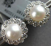 .90CT DIAMOND & AAA SOUTH SEA PEARL 18KT & 14KT WHITE GOLD FLOWER STUD EARRINGS