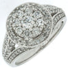 ESTATE 1.0CT DIAMOND 14KT WHITE GOLD 3D ROUND CLASSIC CLUSTER HALO FUN RING