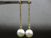 LARGE 1.37CT DIAMOND & AAA SOUTH SEA PEARL 18KT YELLOW GOLD 3D HANGING EARRINGS