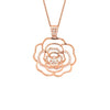 ESTATE .47CT DIAMOND 18KT ROSE GOLD 3D CLASSIC ROUND FLOWER FUN FLOATING PENDANT