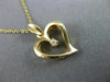 ESTATE .03CT DIAMOND 14KT YELLOW GOLD CLASSIC SOLITAIRE OPEN HEART PENDANT 21719