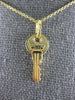 ESTATE 14KT YELLOW GOLD 3D KEY TO YOUR HEART FLOATING PENDANT #25083