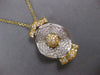 ESTATE EXTRA LARGE 1.86CT DIAMOND 14K 2 TONE GOLD 3D OVAL CROWN FLOATING PENDANT
