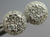 ESTATE .52CT DIAMOND 14KT WHITE GOLD 3D CLASSIC ROUND CLUSTER HALO STUD EARRINGS
