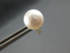 ESTATE .10CT DIAMOND & AAA SOUTH SEA PEARL 14K YELLOW GOLD CLASSIC STUD EARRINGS