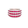 2.14CT DIAMOND & AAA RUBY 18KT WHITE GOLD 3D MULTI ROW CHANNEL ANNIVERSARY RING