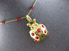 EXTRA LARGE & LONG AAA CORAL 18K YELLOW GOLD BY THE YARD LADYBUG NECKLACE #28104