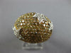 EXTRA LARGE 4.06CT WHITE & CANARY DIAMOND 18KT YELLOW GOLD 3D SHOOTING STAR RING