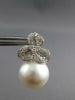 .88CT DIAMOND & AAA SOUTH SEA PEARL 18KT WHITE GOLD FLOWER STUD HANGING EARRINGS