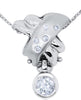 .70CT DIAMOND 18KT WHITE GOLD 3D ROUND SOLITAIRE CRISS CROSS ETOILE FUN PENDANT