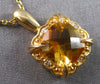 2.09CT DIAMOND & AAA CITRINE 14K YELLOW GOLD 3D CUSHION & ROUND FLOATING PENDANT