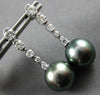 .76CT DIAMOND & AAA TAHITIAN PEARL 14K WHITE GOLD ROUND JOURNEY HANGING EARRINGS