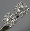 ESTATE 1.27CT DIAMOND 18KT WHITE GOLD SOLITAIRE CLUSTER INVISIBLE STUD EARRINGS