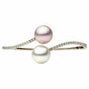 1.03CT DIAMOND AAA WHITE & PINK SOUTH SEA PEARL 18KT ROSE GOLD BANGLE BRACELET