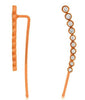 .41CT DIAMOND 14KT ROSE GOLD GRADUATING BAR FILIGREE MILGRAIN HANGING EARRINGS