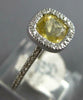 1.65CT DIAMOND & AAA YELLOW TOPAZ 14K WHITE GOLD 3D CUSHION HALO ENGAGEMENT RING