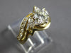 1.07CT DIAMOND 14KT YELLOW GOLD 3D ROUND & MARQUISE ENGAGEMENT RING SET #27792