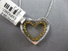 ESTATE LARGE .91CT DIAMOND 18KT 2 TONE GOLD DOUBLE HEART LOVE FLOATING PENDANT