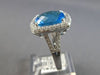 ESTATE LARGE 7.15CT DIAMOND & AAA BLUE TOPAZ 14K WHITE GOLD CUSHION & ROUND RING