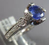1.84CT DIAMOND & AAA TANZANITE 18KT WHITE GOLD 3D ROUND 4 PRONG ENGAGEMENT RING