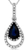 .63CT DIAMOND & AAA SAPPHIRE 14KT WHITE GOLD PEAR SHAPE & ROUND FLOATING PENDANT
