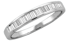 0.25CT DIAMOND 14KT WHITE GOLD BAGUETTE CHANNEL SEMI ETERNITY ANNIVERSARY RING