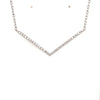ESTATE LARGE .32CT DIAMOND 18KT WHITE GOLD 3D CLASSIC V SHAPE LOVE NECKLACE