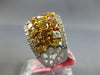 LARGE 4.63CT WHITE & INTENSE MULTI COLOR DIAMOND 18KT 2 TONE GOLD CLUSTER RING