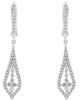ESTATE .61CT DIAMOND 14KT WHITE GOLD FLOWER TEAR DROP LEVERBACK HANGING EARRINGS