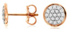 ESTATE .25CT DIAMOND 14KT ROSE GOLD CLASSIC CLUSTER BEZEL FLOWER STUD EARRINGS