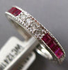 .80CT DIAMOND & AAA RUBY 14KT WHITE GOLD PRINCESS SEMI ETERNITY ANNIVERSARY RING
