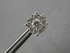 ESTATE 1.27CT DIAMOND 18KT WHITE GOLD SOLITAIRE CLUSTER INVISIBLE STUD EARRINGS
