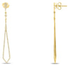 .44CT DIAMOND 14K YELLOW GOLD 3D ELONGATED TEAR DROP FLORAL FUN HANGING EARRINGS