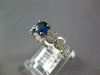 1.33CT DIAMOND & AAA SAPPHIRE 14KT WHITE GOLD ROUND MULTI FLOWER ENGAGEMENT RING