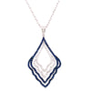 2.03CT DIAMOND & AAA SAPPHIRE 18KT WHITE GOLD MULTI TEAR DROP FLOATING PENDANT