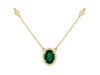 1.37CT DIAMOND & AAA EMERALD 14KT YELLOW GOLD 3D OVAL HALO BY THE YARD NECKLACE