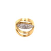 ESTATE .32CT DIAMOND 18KT 2 TONE GOLD 3D ROUND MATTE & SHINY ABSTRACT FUN RING
