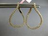 LARGE 1.07CT DIAMOND 14KT YELLOW GOLD 3D OPEN TEAR DROP SIDEWAY HANGING EARRINGS