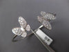 1.95CT DIAMOND 18KT WHITE GOLD 3D DOUBLE BUTTERFLY FLEXIBLE LOVE BANGLE BRACELET