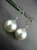 ESTATE .17CT DIAMOND & AAA SOUTH SEA PEARL 14KT WHITE GOLD TEAR HANGING EARRINGS