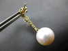 LARGE .76CT DIAMOND & AAA SOUTH SEA PEARL 14KT YELLOW GOLD 3D HANGING EARRINGS