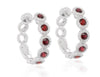 ESTATE 1.30CT DIAMOND & AAA RUBY 14KT WHITE GOLD 3D HUGGIE HOOP HANGING EARRINGS