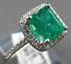 1.72CT DIAMOND & AAA EMERALD 18KT WHITE GOLD CLASSIC SQUARE HALO FRIENDSHIP RING