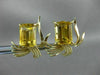ANTIQUE LARGE 8CT AAA YELLOW TOPAZ 14K YELLOW GOLD FLOWER CLIP ON EARRINGS 26294