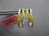 .46CT WIHTE & FANCY YELLOW DIAMOND 18K WHITE GOLD CRISS CROSS X HANGING EARRINGS