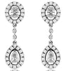 .72CT DIAMOND 14KT WHITE GOLD 3D OVAL & PEAR SHAPE TEAR DROP HANGING EARRINGS