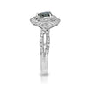 CERTIFIED .78CT WHITE & GRAY GREENISH DIAMOND 18KT WHITE GOLD 3D ENGAGEMENT RING