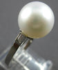 ESTATE LARGE .16CT DIAMOND & AAA SOUTH SEA PEARL PLATINUM ENGAGEMENT RING #27791