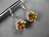 4.04CT DIAMOND & AAA CITRINE 14KT WHITE GOLD 3D GEOMETRICAL LEVERBACK EARRINGS